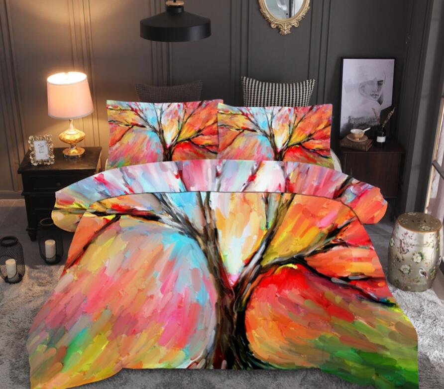 3D Oil Painting Tree 66126 Bed Pillowcases Quilt