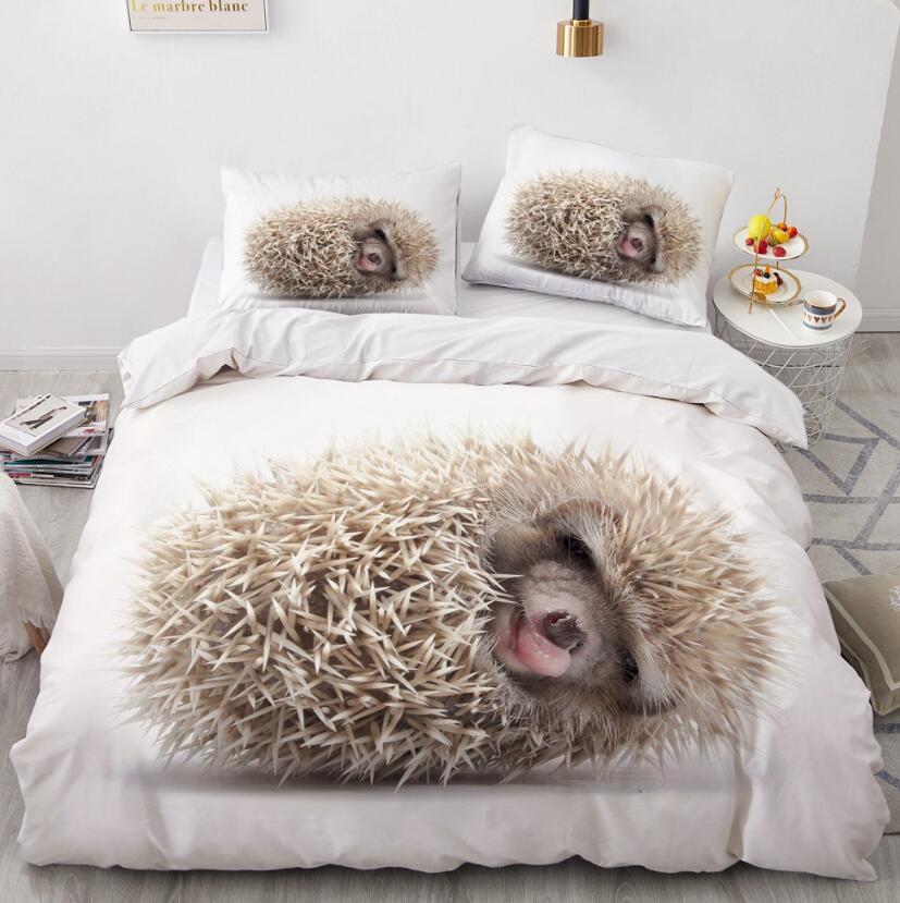 3D Little Hedgehog 77135 Bed Pillowcases Quilt
