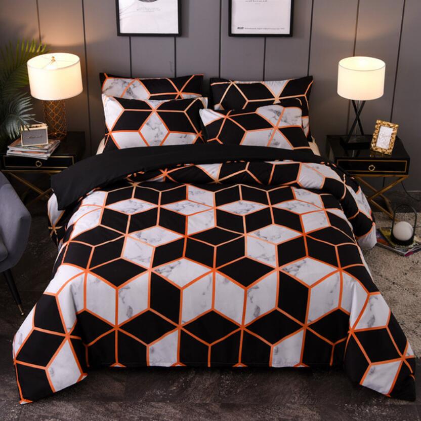 3D Black And White Square Stereo 66154 Bed Pillowcases Quilt