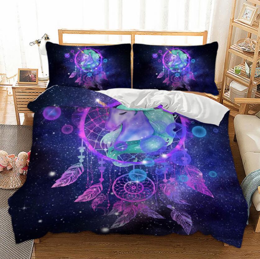 3D Unicorn Dream Catcher 66130 Bed Pillowcases Quilt