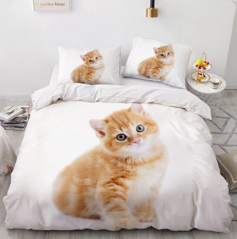 3D Yellow Kitten 77109 Bed Pillowcases Quilt