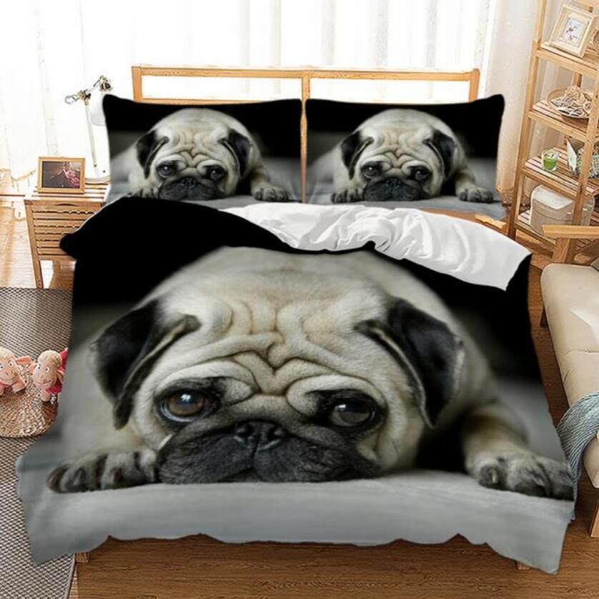 3D Pug Dog 66132 Bed Pillowcases Quilt