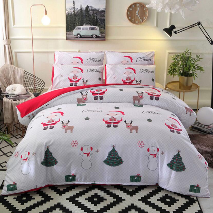 3D White Santa Claus Christmas Tree 66134 Bed Pillowcases Quilt
