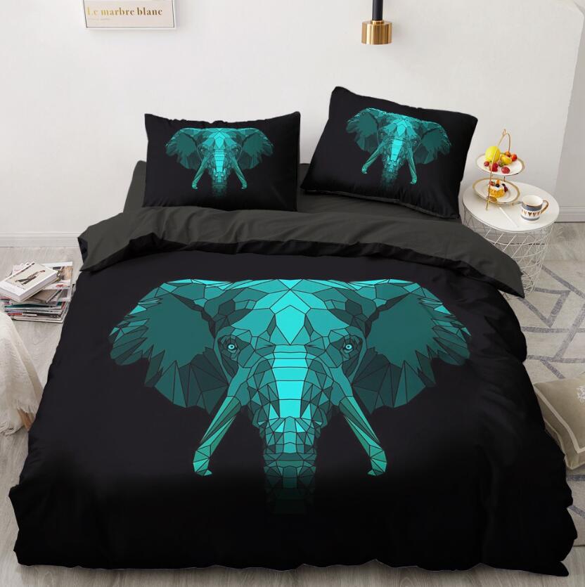 3D Green Elephant 88123 Bed Pillowcases Quilt
