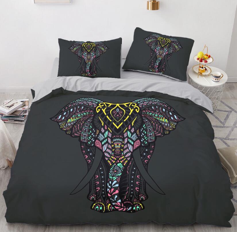 3D Color Block Elephant 88124 Bed Pillowcases Quilt