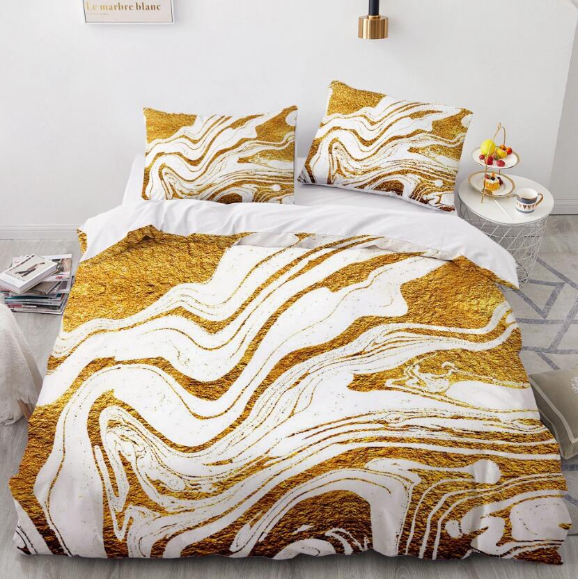 3D Golden Streamline 7772 Bed Pillowcases Quilt