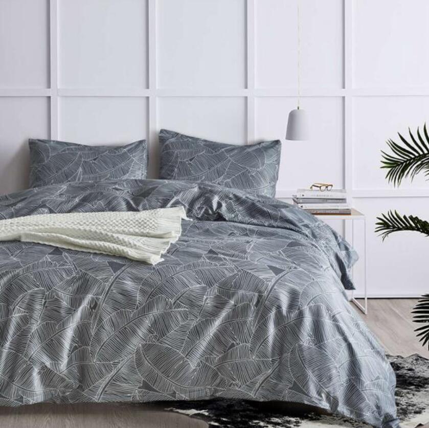 3D Ash Leaves Dark Flower 5505 Bed Pillowcases Quilt