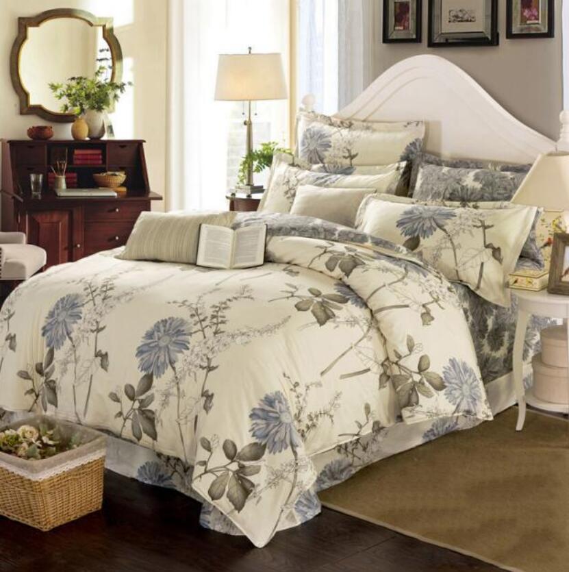3D Gray Blue Flower 66171 Bed Pillowcases Quilt