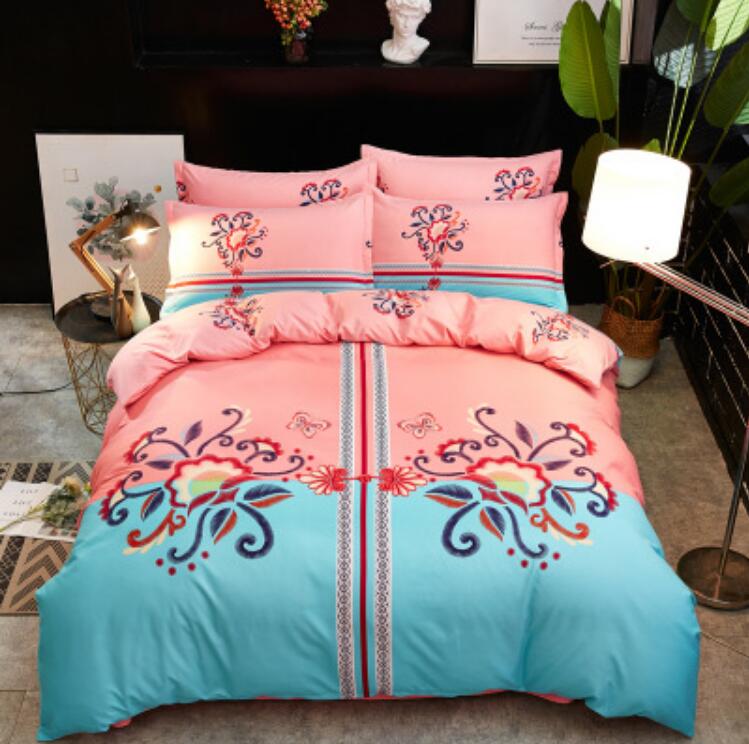 3D Pink Blue Pattern 77181 Bed Pillowcases Quilt
