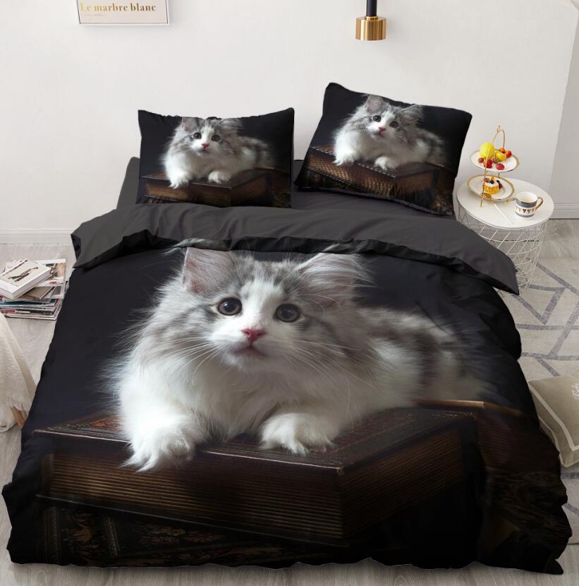 3D Longhair Cat 77123 Bed Pillowcases Quilt