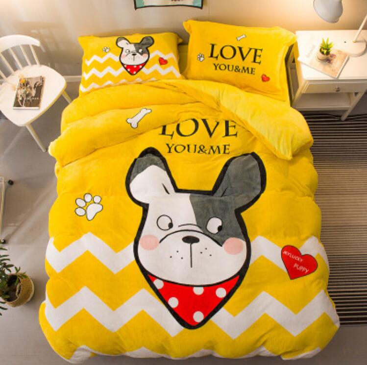 3D Yellow Dog 66150 Bed Pillowcases Quilt