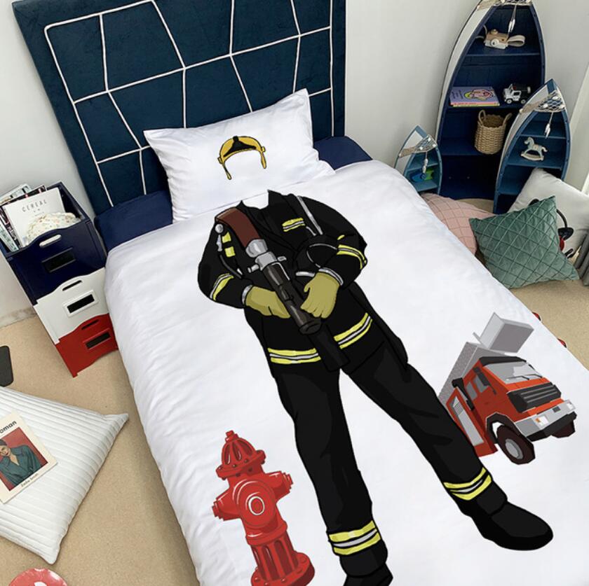 3D Fire Brigade Clothing 66131 Bed Pillowcases Quilt
