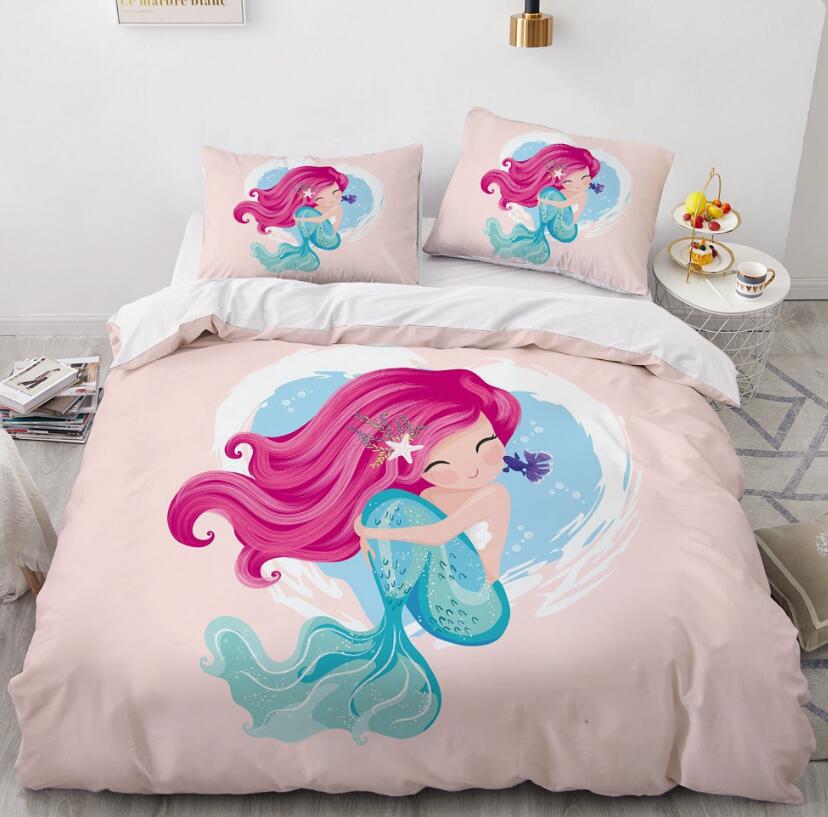 3D Cartoons Mermaid 55116 Bed Pillowcases Quilt