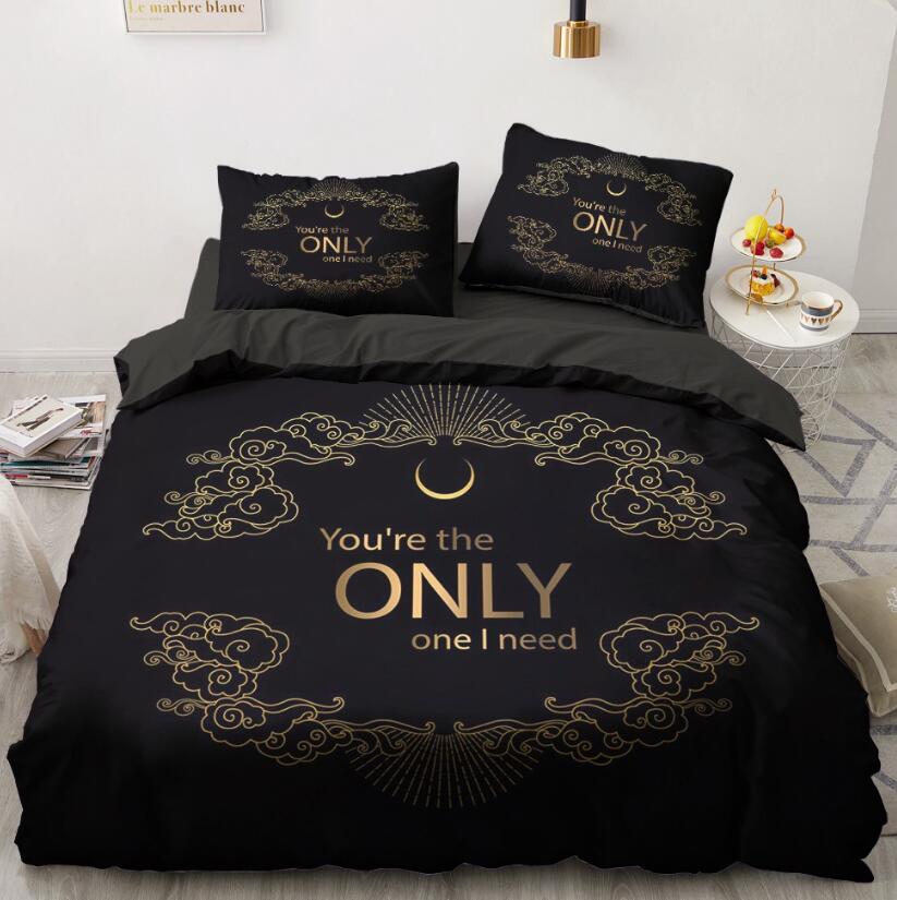 3D Black Background Xiangyun Pattern 5533 Bed Pillowcases Quilt