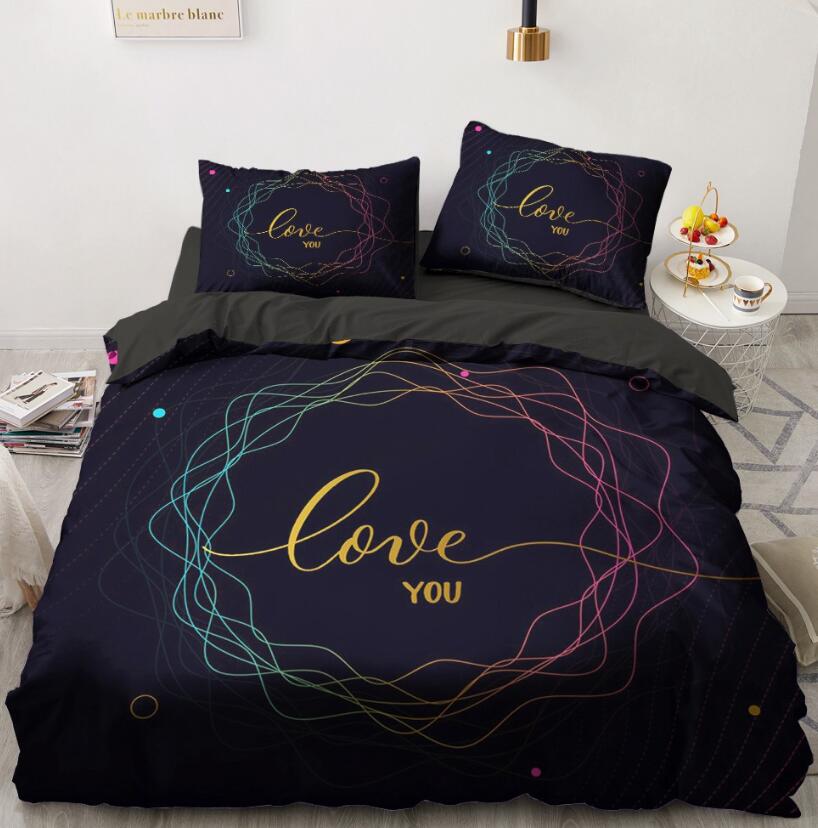 3D Color Curve 5535 Bed Pillowcases Quilt