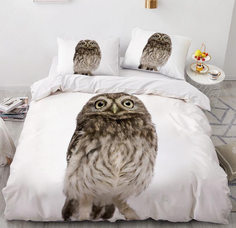 3D Silly Owl 081 Bed Pillowcases Quilt