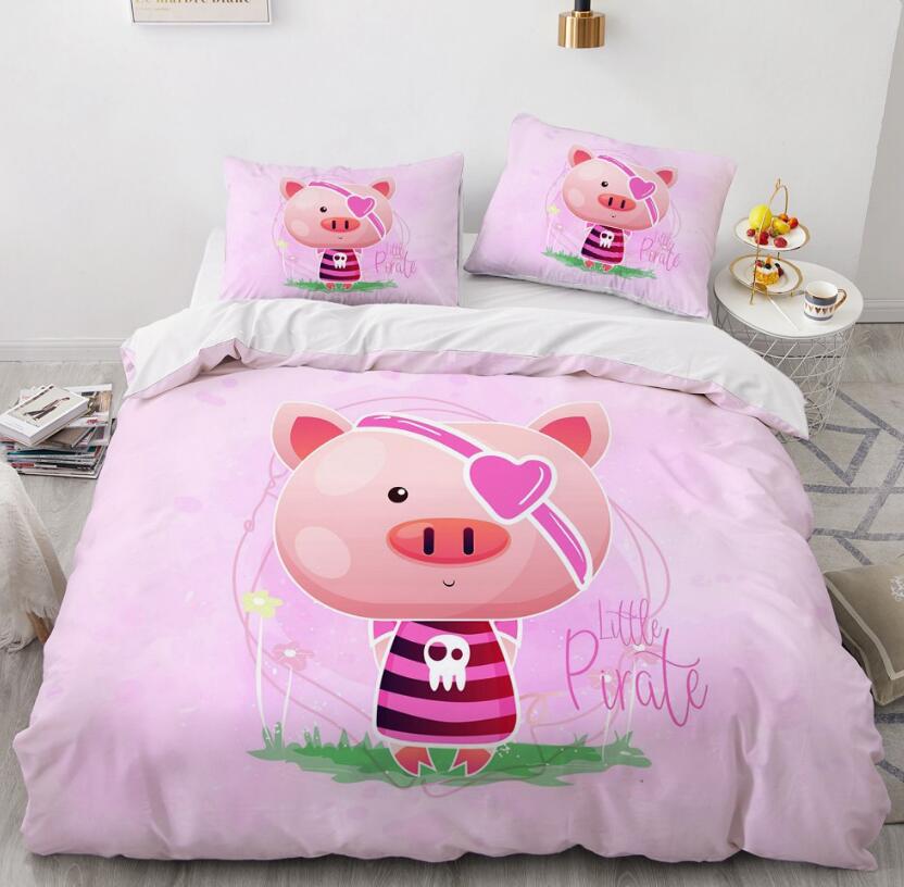3D Cartoons Pig 55164 Bed Pillowcases Quilt