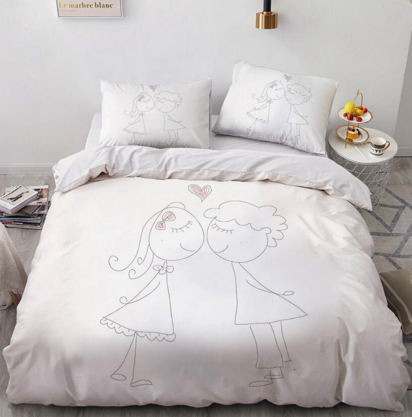 3D Cartoons Line Doll 55171 Bed Pillowcases Quilt
