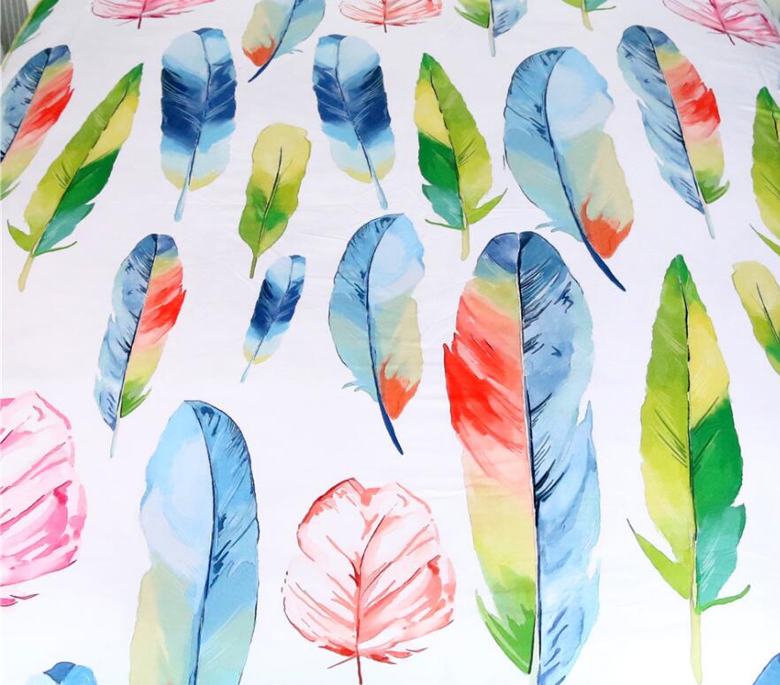 3D Watercolor Feather 9048 Bed Pillowcases Quilt