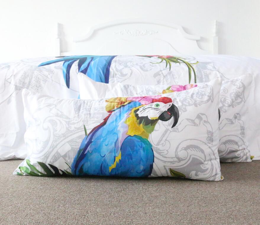 3D Parrot 1160 Bed Pillowcases Quilt