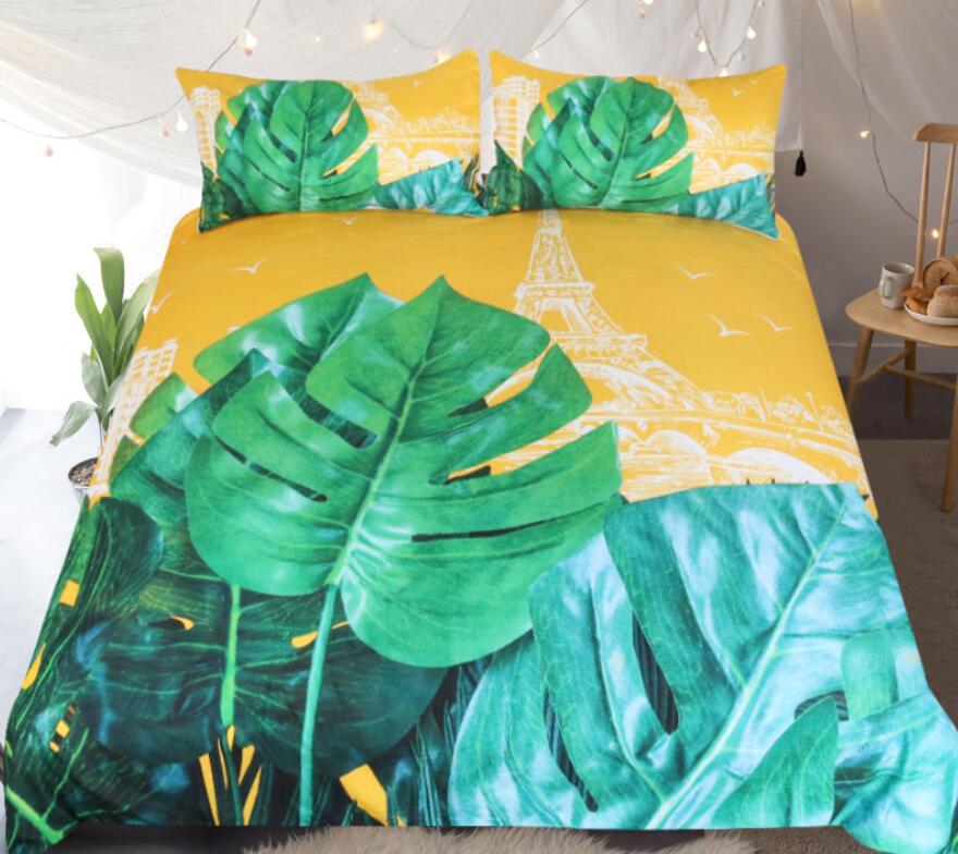 3D Banana Leaf 1003 Bed Pillowcases Quilt