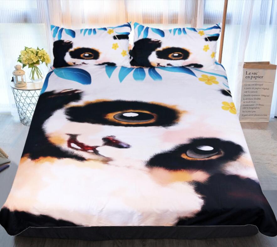 3D Cute Panda 1081 Bed Pillowcases Quilt