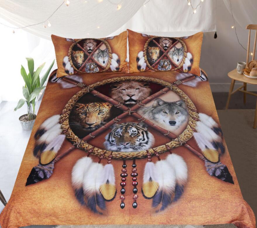3D Tiger Lion Wolf 1036 Bed Pillowcases Quilt