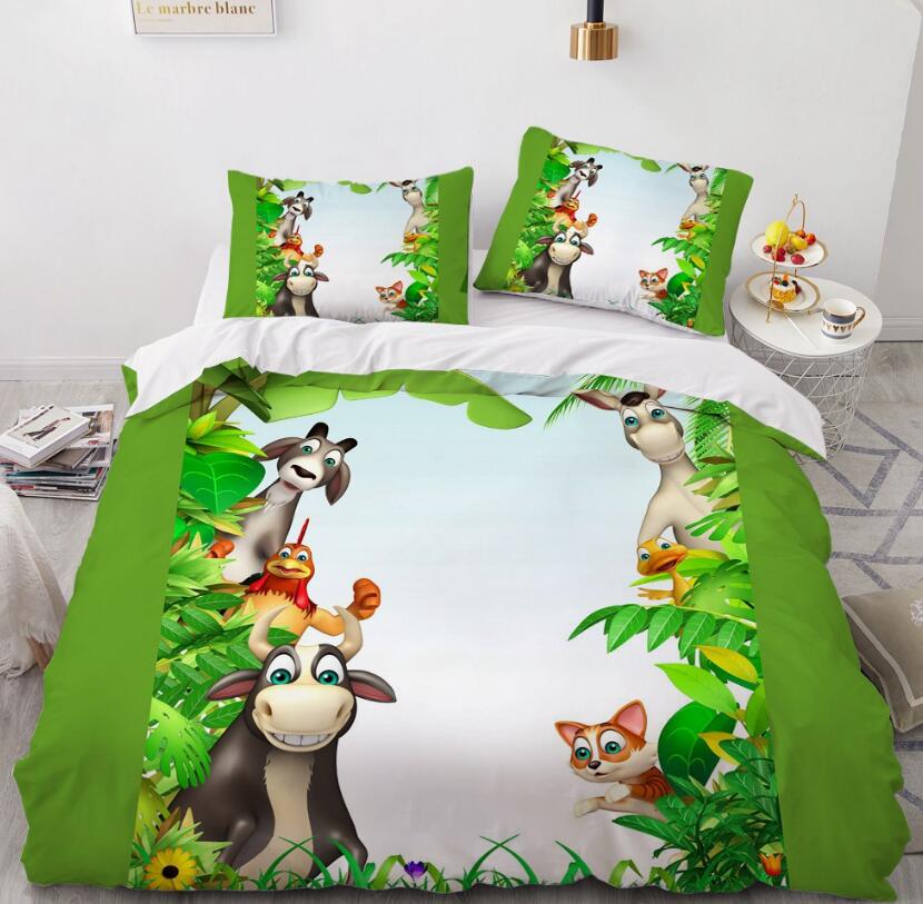 3D Cartoons Animal Group Tree 55195 Bed Pillowcases Quilt