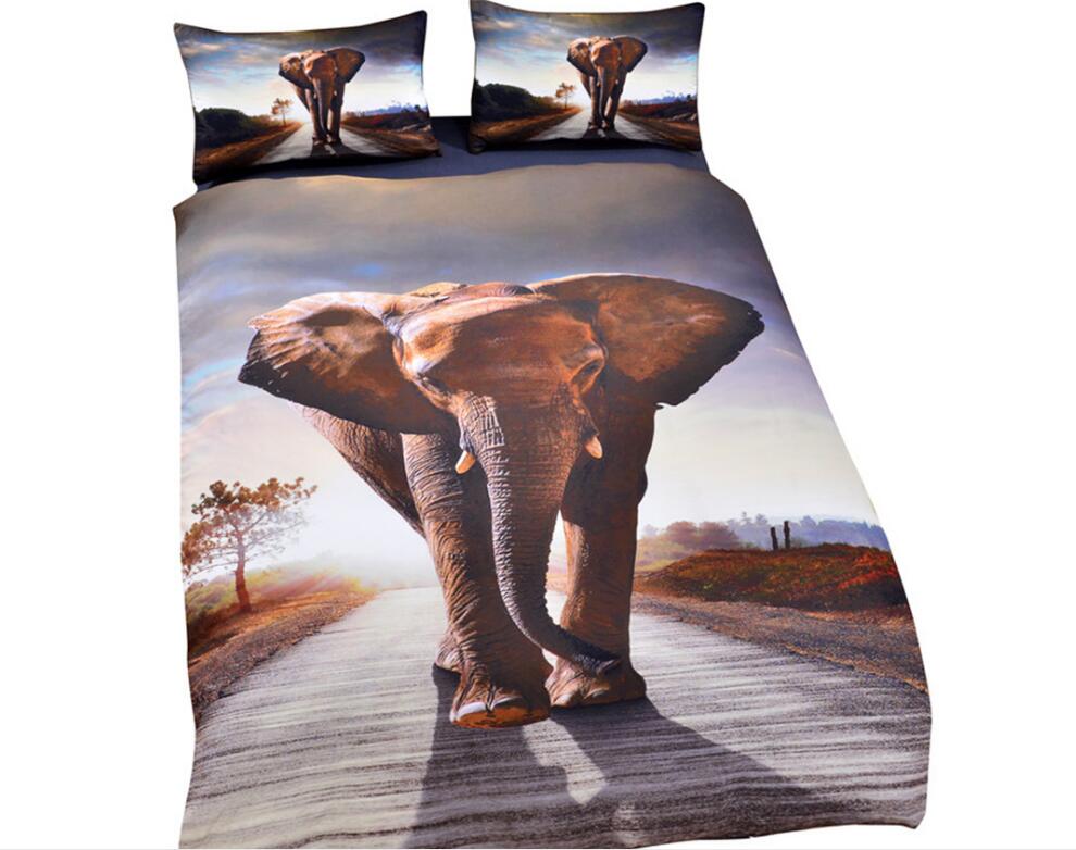 3D Elephant Road 1032 Bed Pillowcases Quilt
