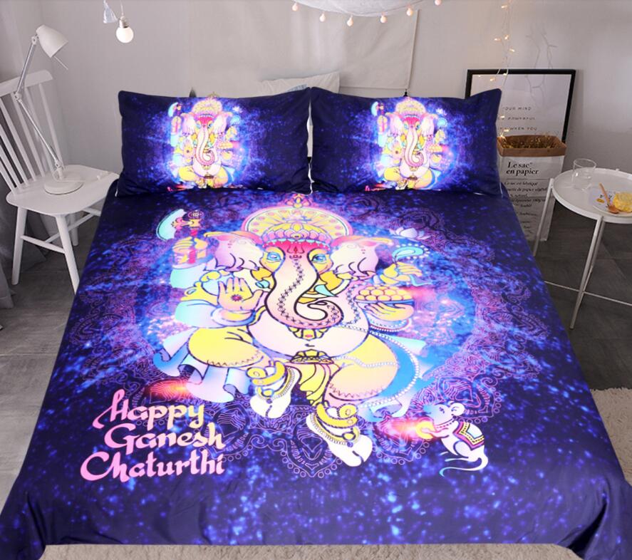 3D Flame Dance Elephant 1117 Bed Pillowcases Quilt
