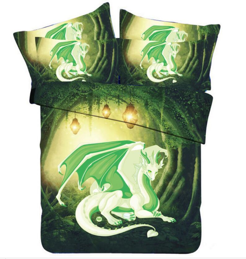 3D Green Light Dragon 9001 Bed Pillowcases Quilt