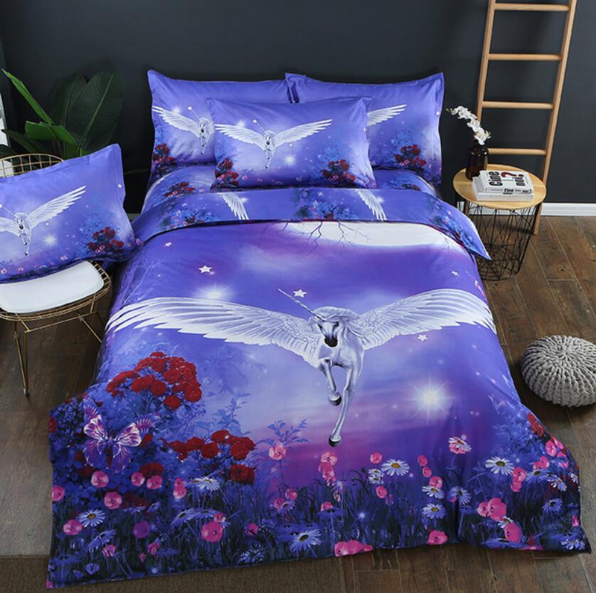 3D Pegasus Unicorn 1195 Bed Pillowcases Quilt