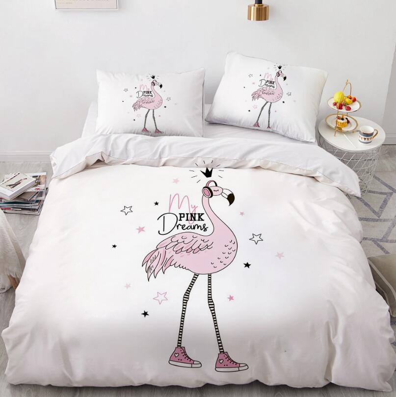 3D Flamingo 55140 Bed Pillowcases Quilt