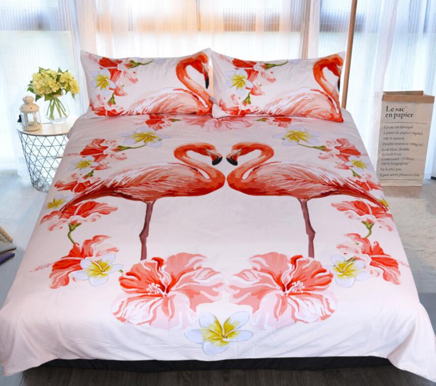 3D Flamingo 1119 Bed Pillowcases Quilt
