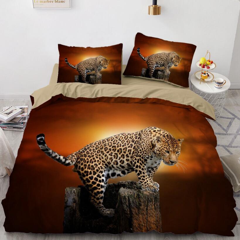 3D Stakes Leopard 054 Bed Pillowcases Quilt