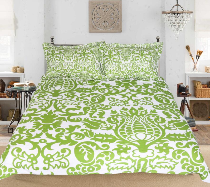 3D Green Poppy 1136 Bed Pillowcases Quilt