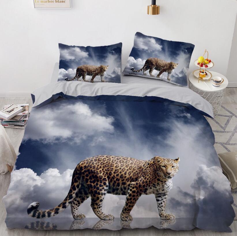 3D Cloud Leopard 058 Bed Pillowcases Quilt