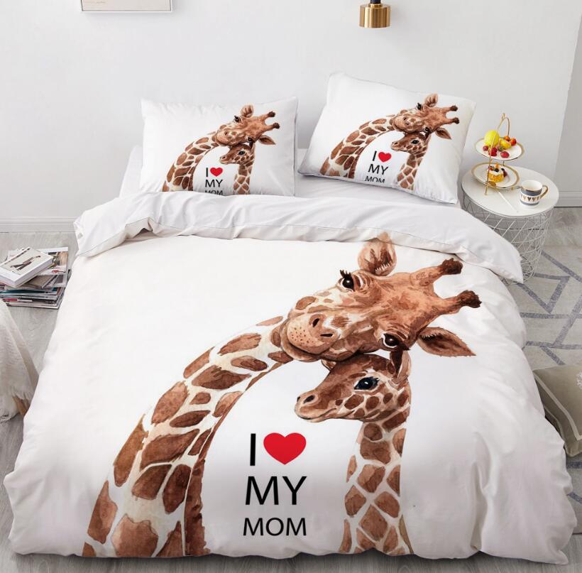 3D Giraffe 55185 Bed Pillowcases Quilt