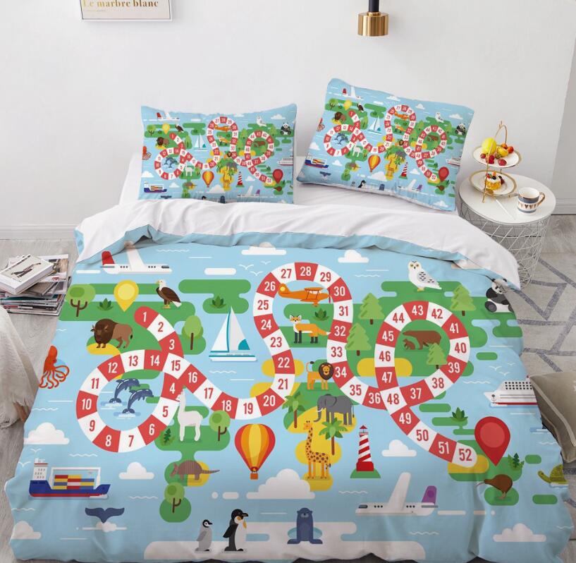 3D Zoo Map 075 Bed Pillowcases Quilt