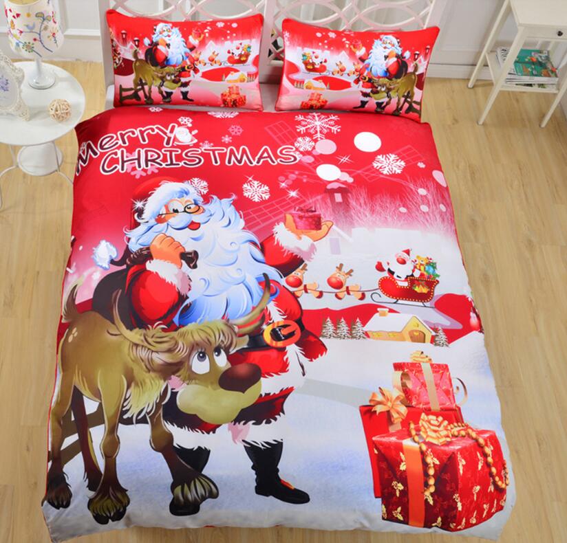 3D Santa Claus Deer Gift 1073 Bed Pillowcases Quilt