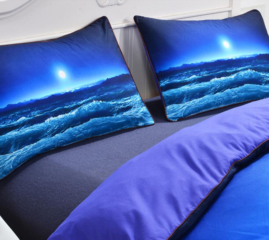 3D Moon Waves 1055 Bed Pillowcases Quilt