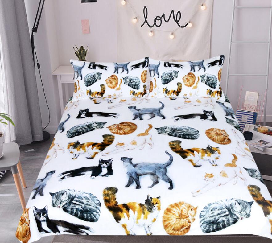 3D Cat 1069 Bed Pillowcases Quilt