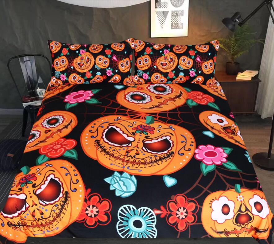 3D Pumpkin Lantern 1005 Bed Pillowcases Quilt