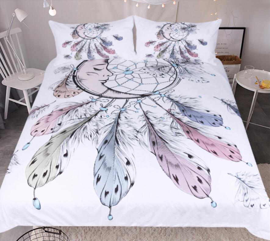 3D White 9053 Bed Pillowcases Quilt