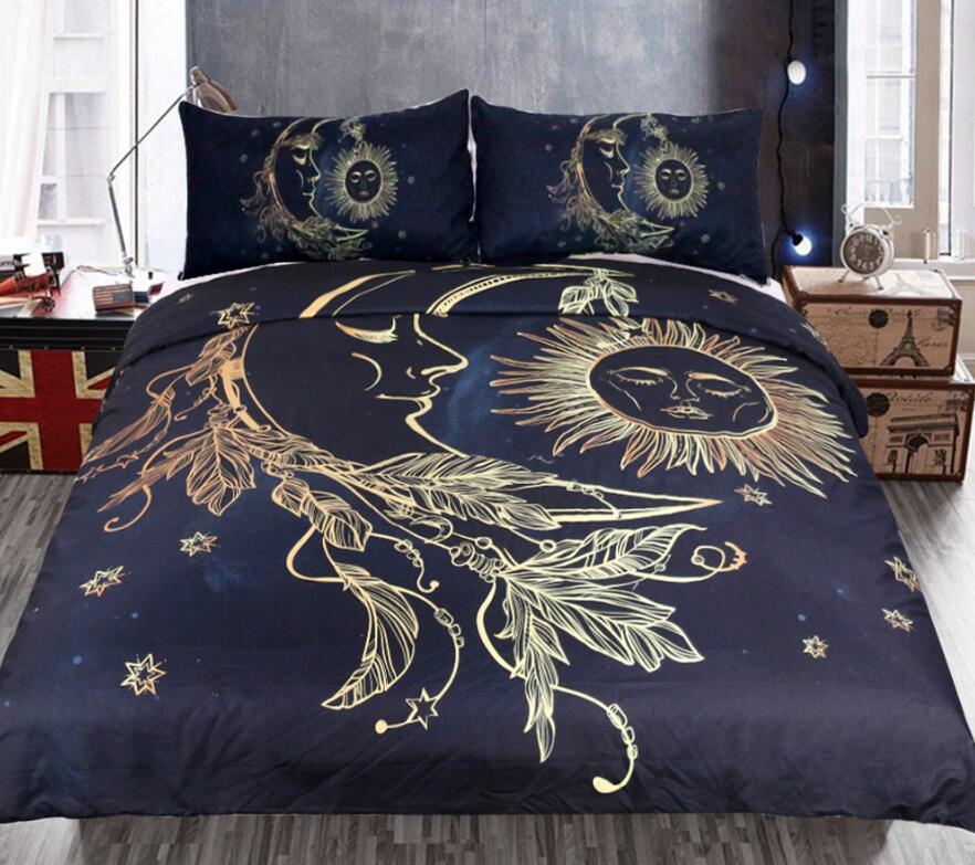 3D Moon Sun 1170 Bed Pillowcases Quilt