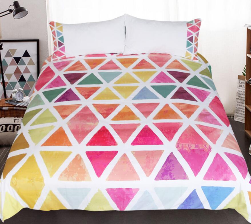 3D Colored Triangle 1079 Bed Pillowcases Quilt