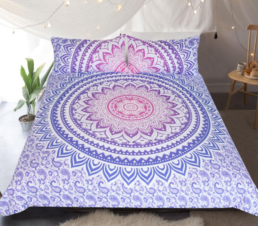 3D Pink Blue Circle Pattern 9009 Bed Pillowcases Quilt