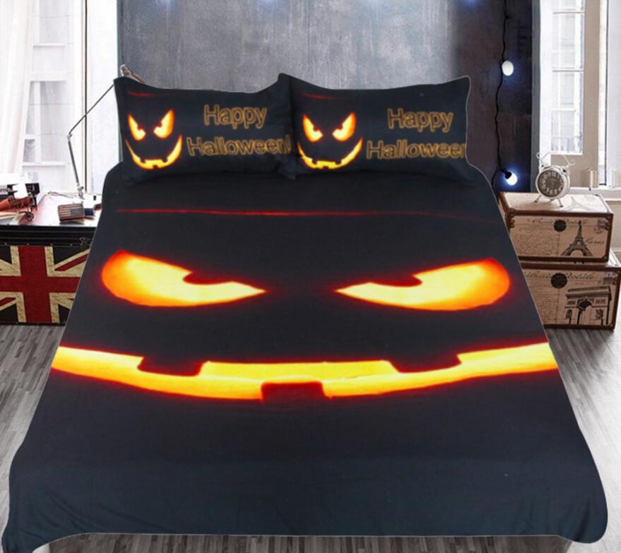 3D Pumpkin Party 1200 Bed Pillowcases Quilt
