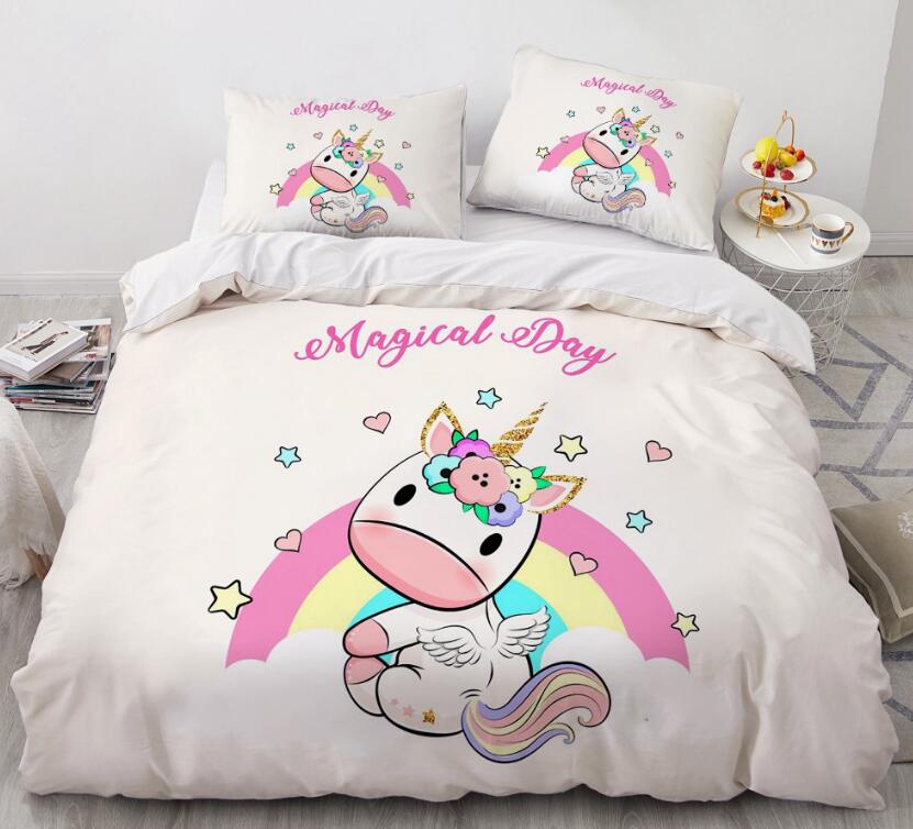 3D Unicorn Wing 184 Bed Pillowcases Quilt