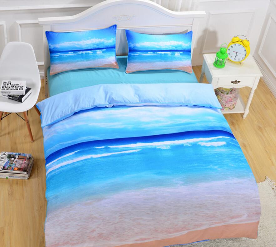 3D Sea Beach 1035 Bed Pillowcases Quilt
